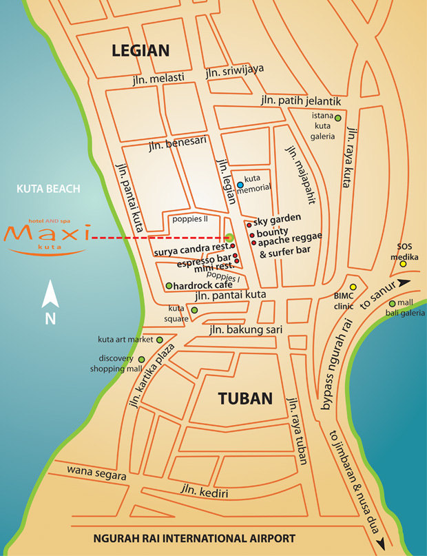 Maxi Hotel and Spa Map